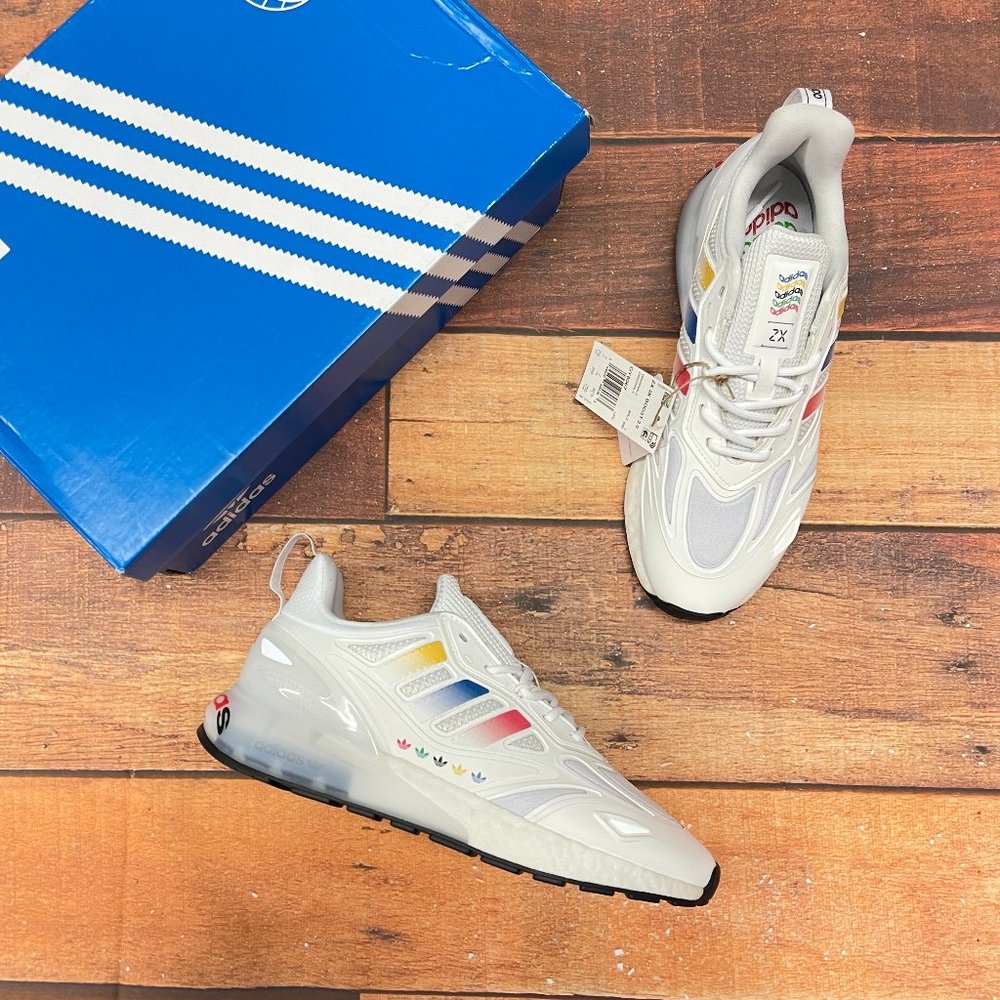 Adidas Men's ZX 2K Boost 2.0 White Running Shoes